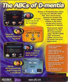 Box back cover for You Don't Know Jack - 5th Dementia on the Microsoft Windows.