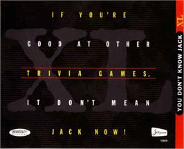 Box back cover for You Don't Know Jack XL - X-Tra Large on the Microsoft Windows.