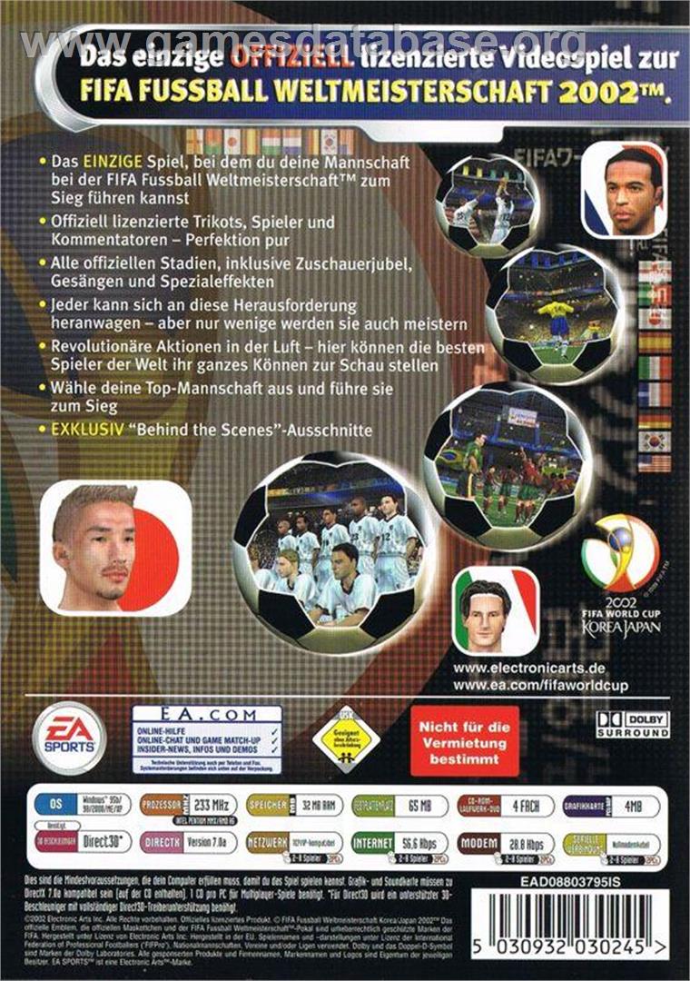 2002 FIFA World Cup - Microsoft Windows - Artwork - Box Back
