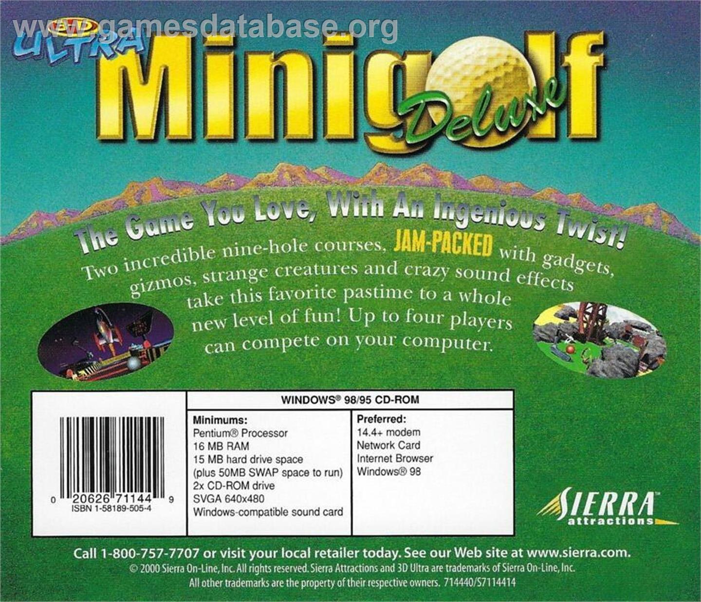 3-D Ultra MiniGolf Deluxe - Microsoft Windows - Artwork - Box Back