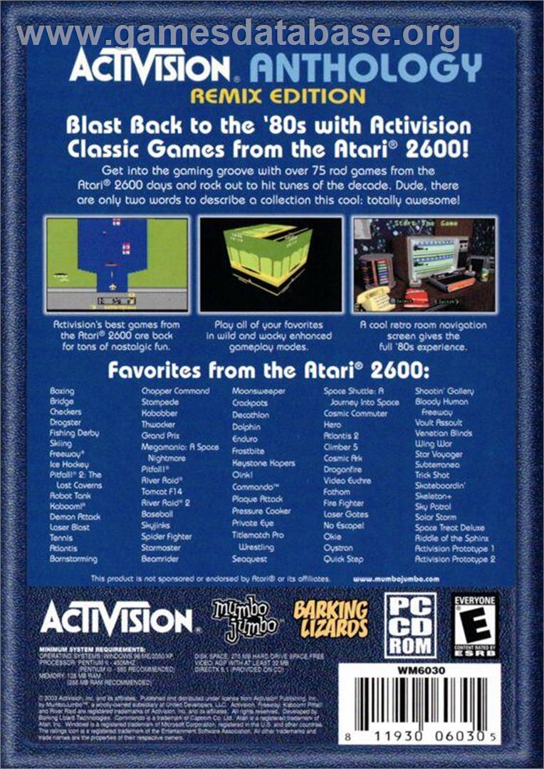 Activision Anthology - Remix Edition - Microsoft Windows - Artwork - Box Back