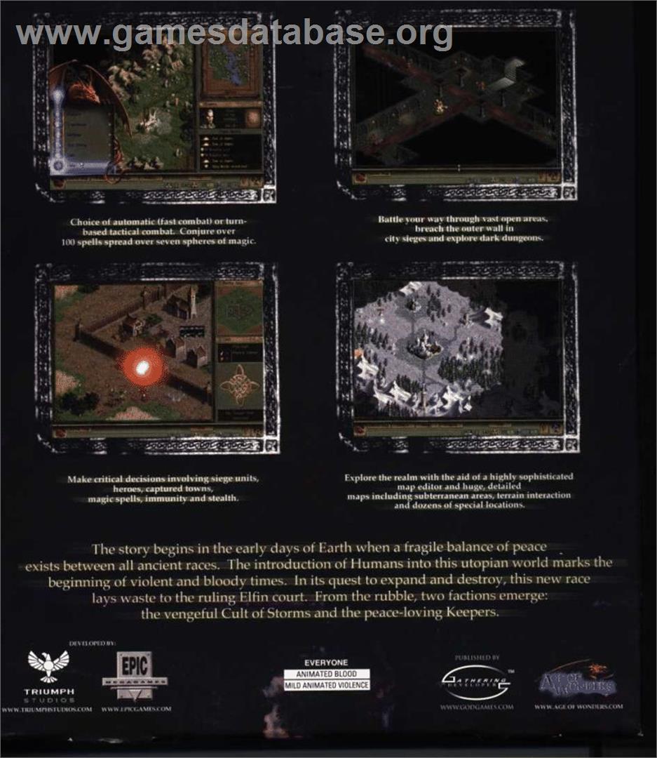 Age of Wonders - Microsoft Windows - Artwork - Box Back
