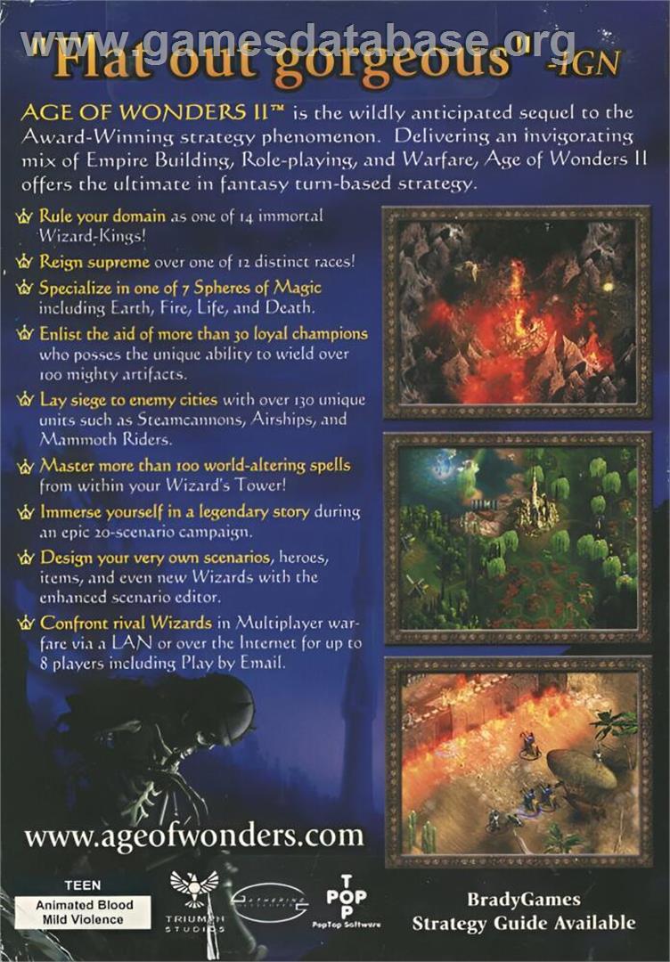Age of Wonders 2 - The Wizard's Throne - Microsoft Windows - Artwork - Box Back