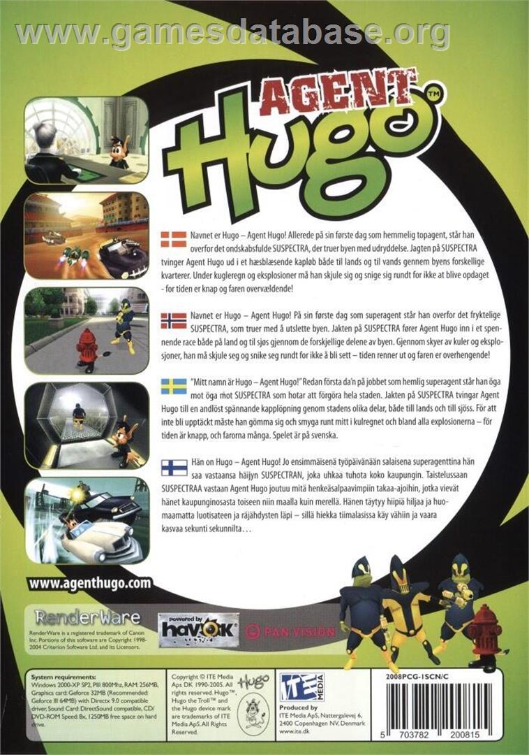 Agent Hugo - Microsoft Windows - Artwork - Box Back
