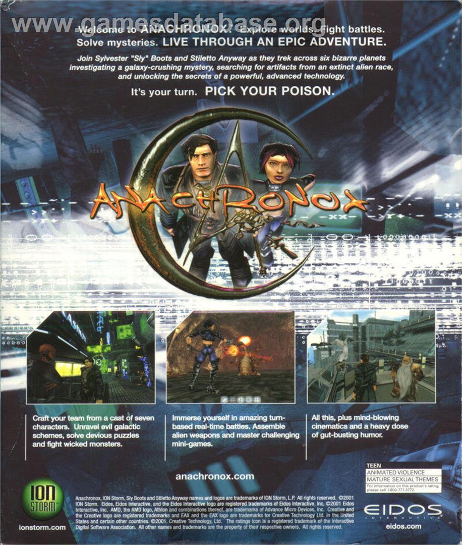 Anachronox - Microsoft Windows - Artwork - Box Back
