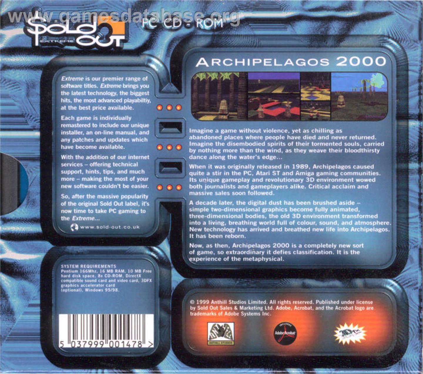 Archipelagos 2000 - Microsoft Windows - Artwork - Box Back
