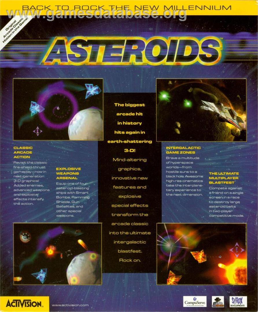 Asteroids - Microsoft Windows - Artwork - Box Back