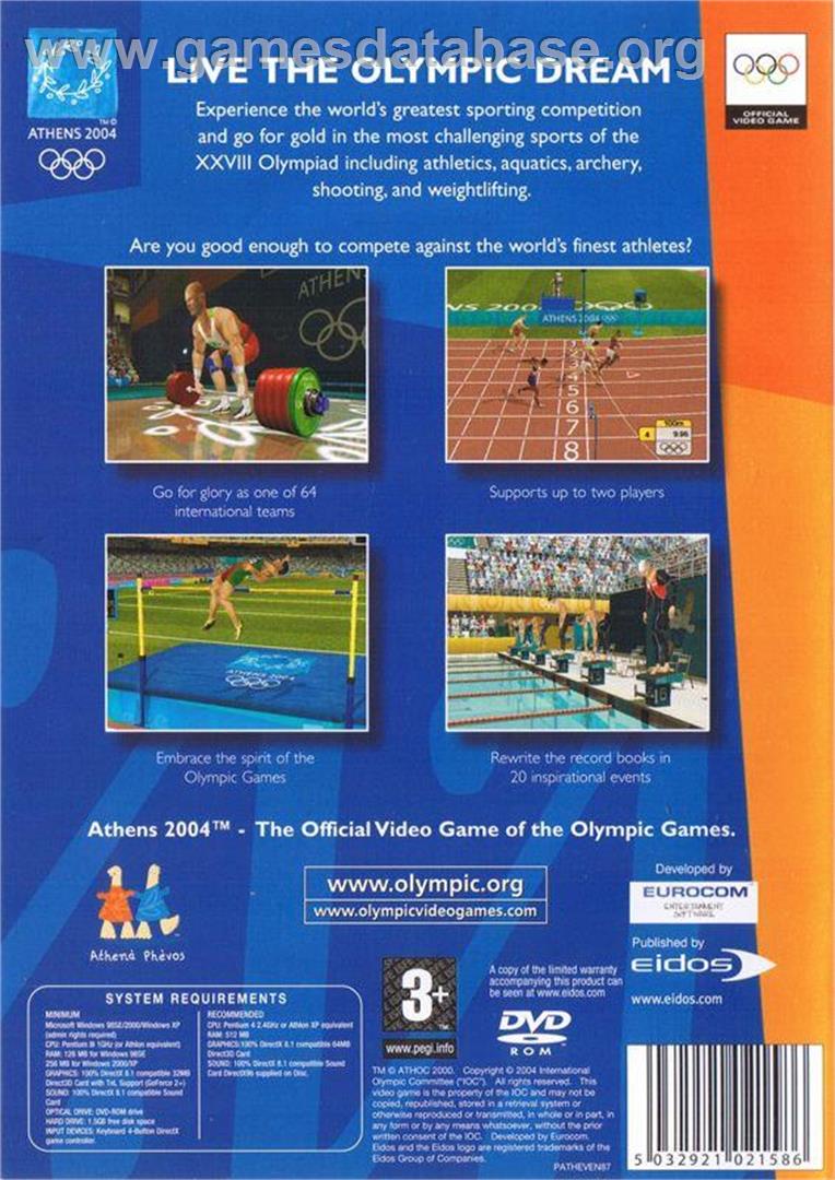Athens 2004 - Microsoft Windows - Artwork - Box Back