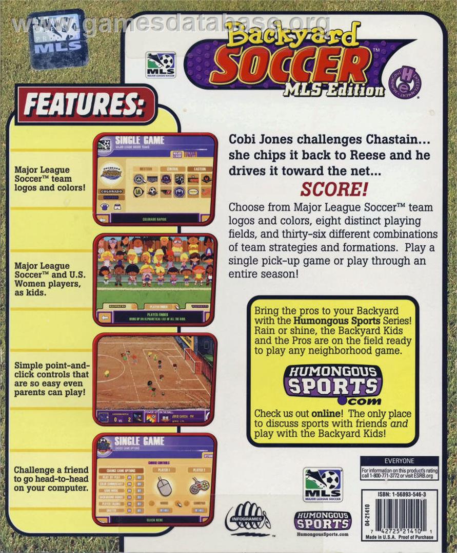 Backyard Soccer MLS Edition - Microsoft Windows - Artwork - Box Back
