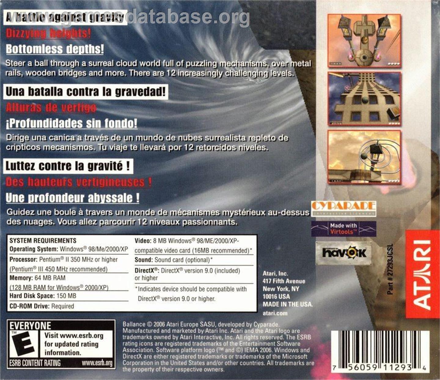 Ballance - Microsoft Windows - Artwork - Box Back