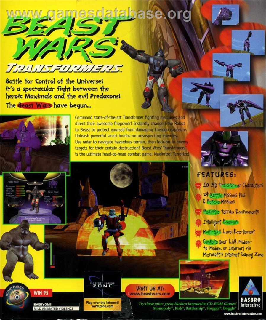 Beast Wars - Transformers - Microsoft Windows - Artwork - Box Back