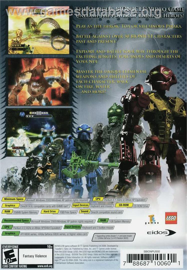 Bionicle Heroes - Microsoft Windows - Artwork - Box Back