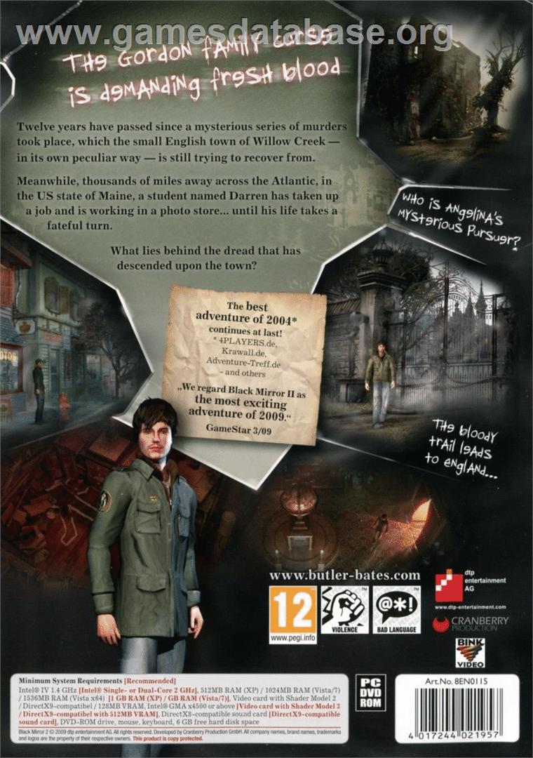 Black Mirror 2 - Reigning Evil - Microsoft Windows - Artwork - Box Back