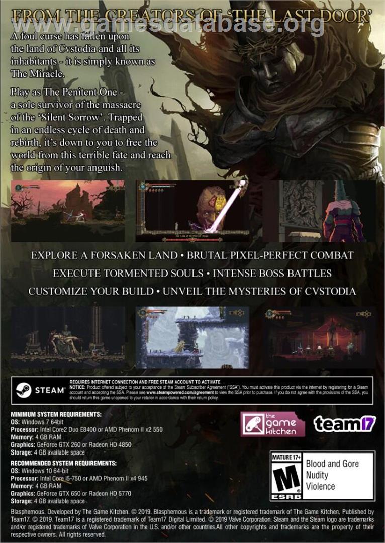 Blasphemous - Microsoft Windows - Artwork - Box Back
