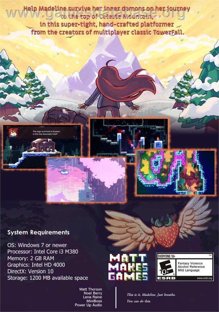 Celeste - Microsoft Windows - Artwork - Box Back