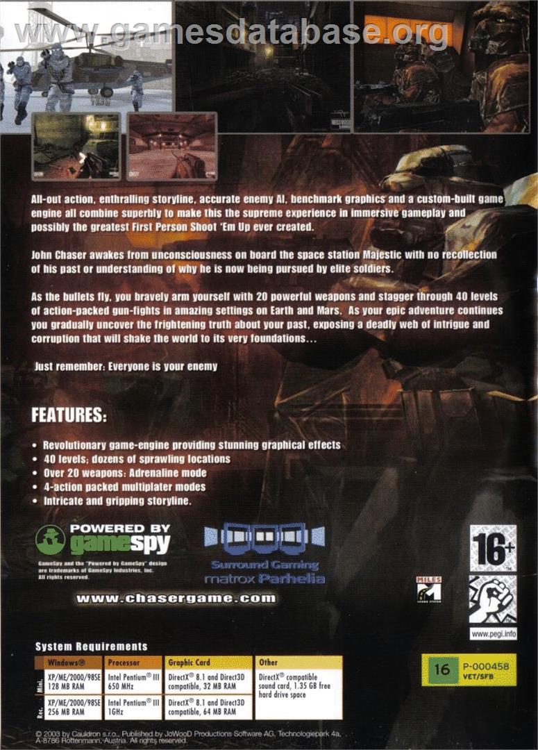Chaser - Microsoft Windows - Artwork - Box Back