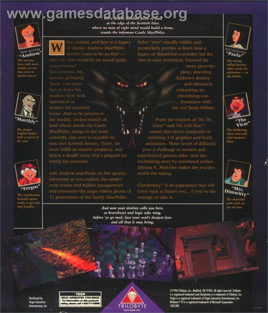 Clandestiny - Microsoft Windows - Artwork - Box Back