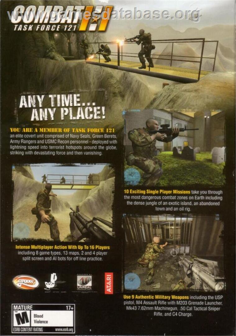 Combat - Task Force 121 - Microsoft Windows - Artwork - Box Back