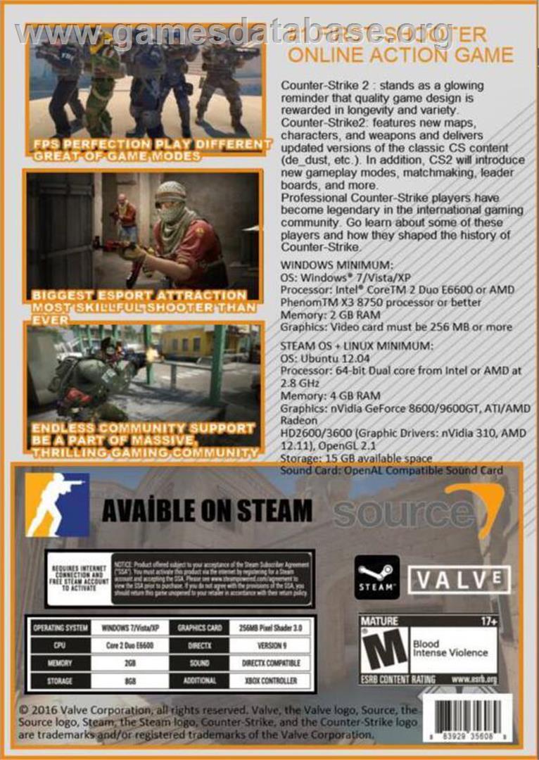 Counter-Strike - Microsoft Windows - Artwork - Box Back