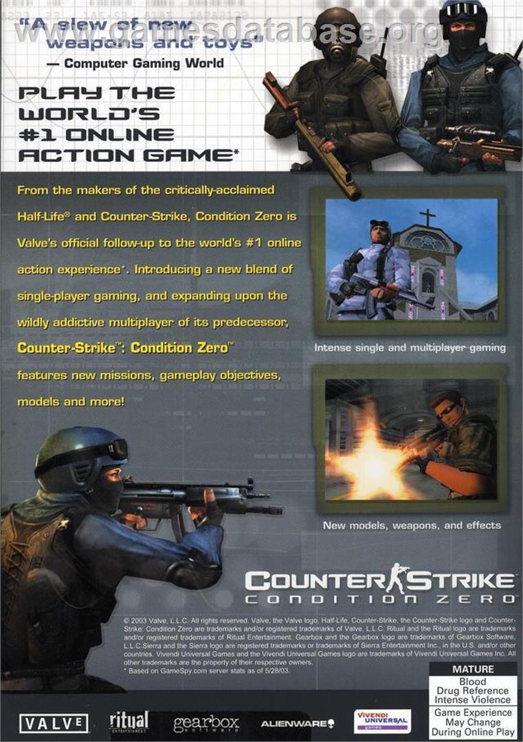 Counter-Strike - Condition Zero - Microsoft Windows - Artwork - Box Back