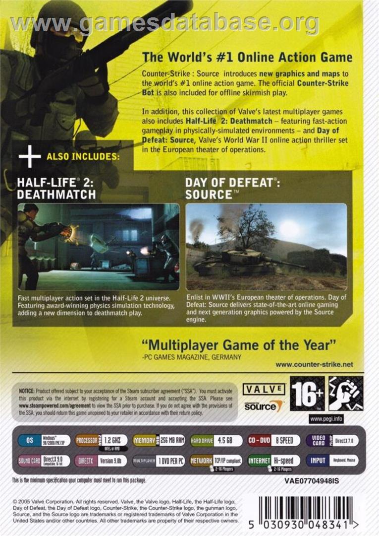 Counter-Strike - Source - Microsoft Windows - Artwork - Box Back
