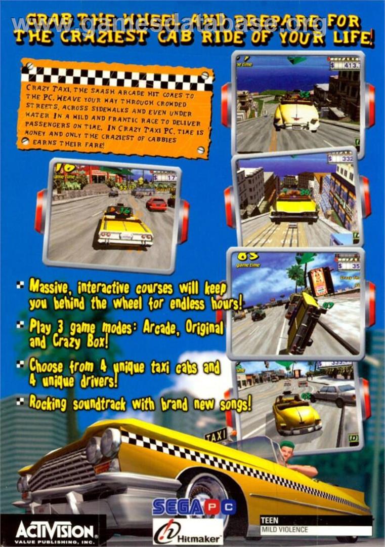 Crazy Taxi - Microsoft Windows - Artwork - Box Back