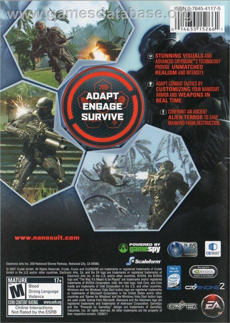 Crysis (Special Edition) - Microsoft Windows - Artwork - Box Back