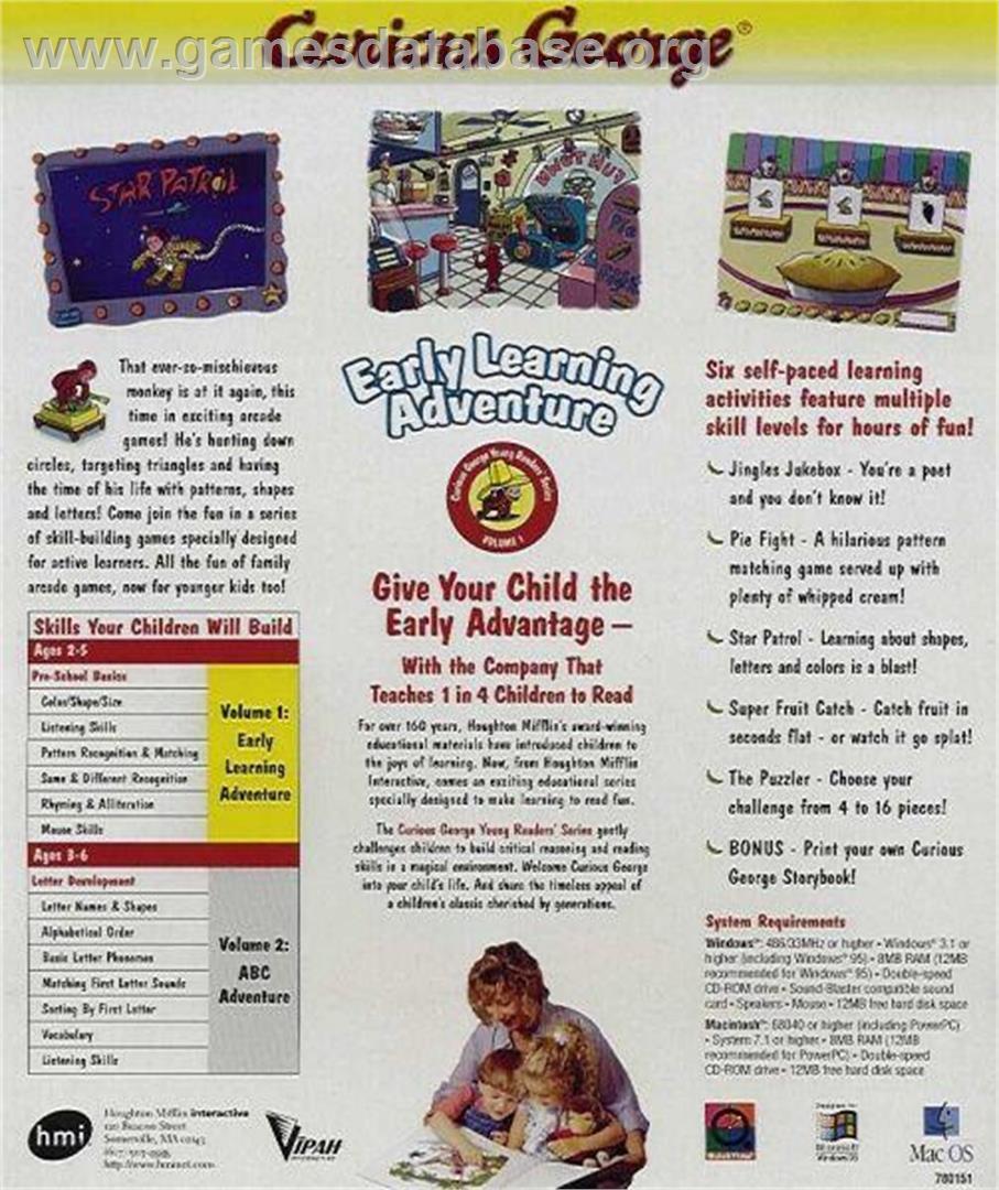 Curious George Early Learning Adventure - Microsoft Windows - Artwork - Box Back