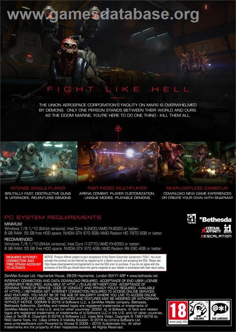 DOOM - Microsoft Windows - Artwork - Box Back