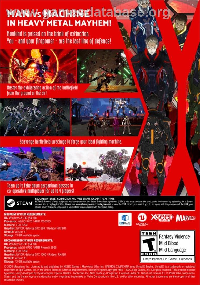 Daemon X Machina - Microsoft Windows - Artwork - Box Back