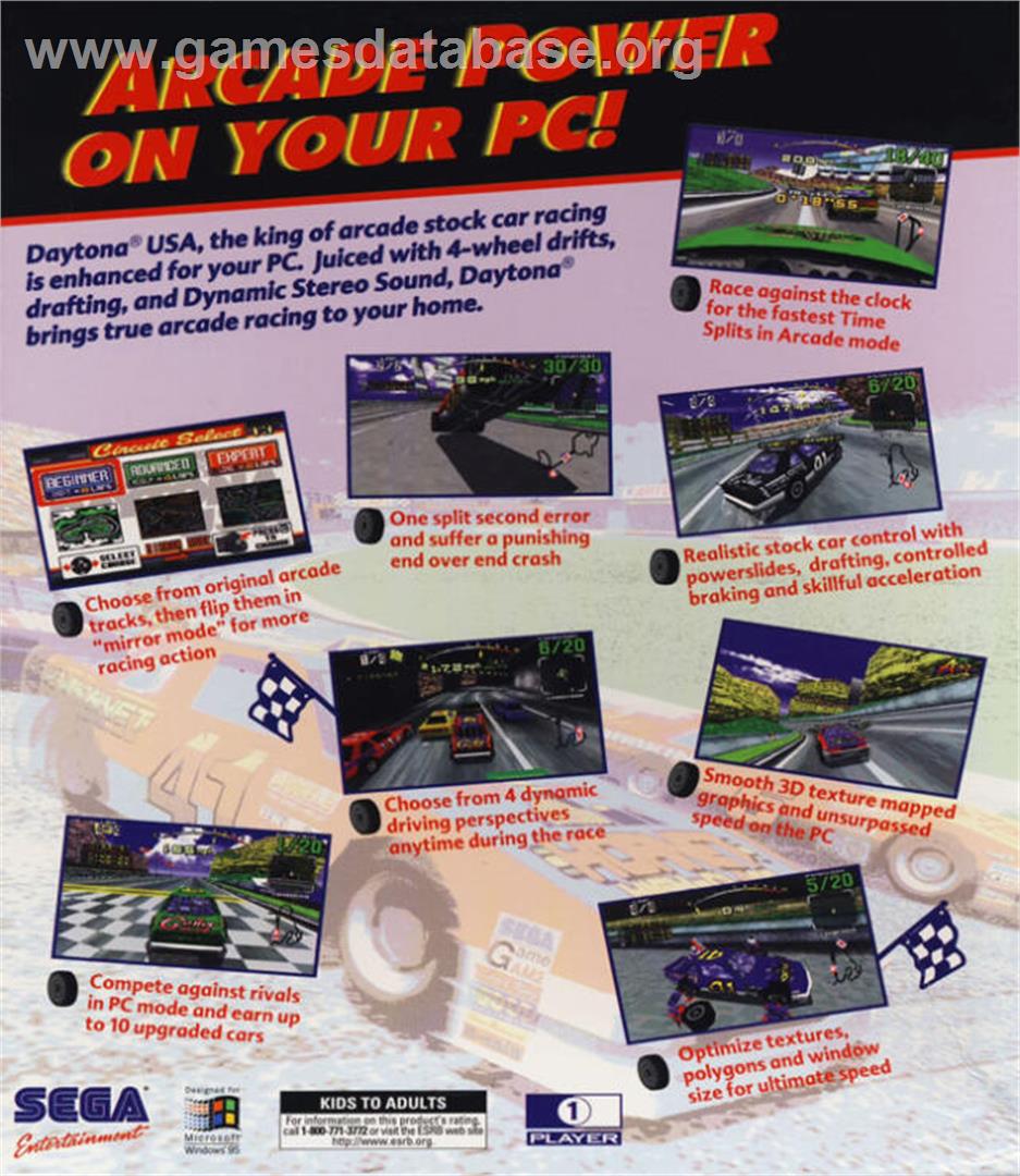 Daytona USA - Microsoft Windows - Artwork - Box Back