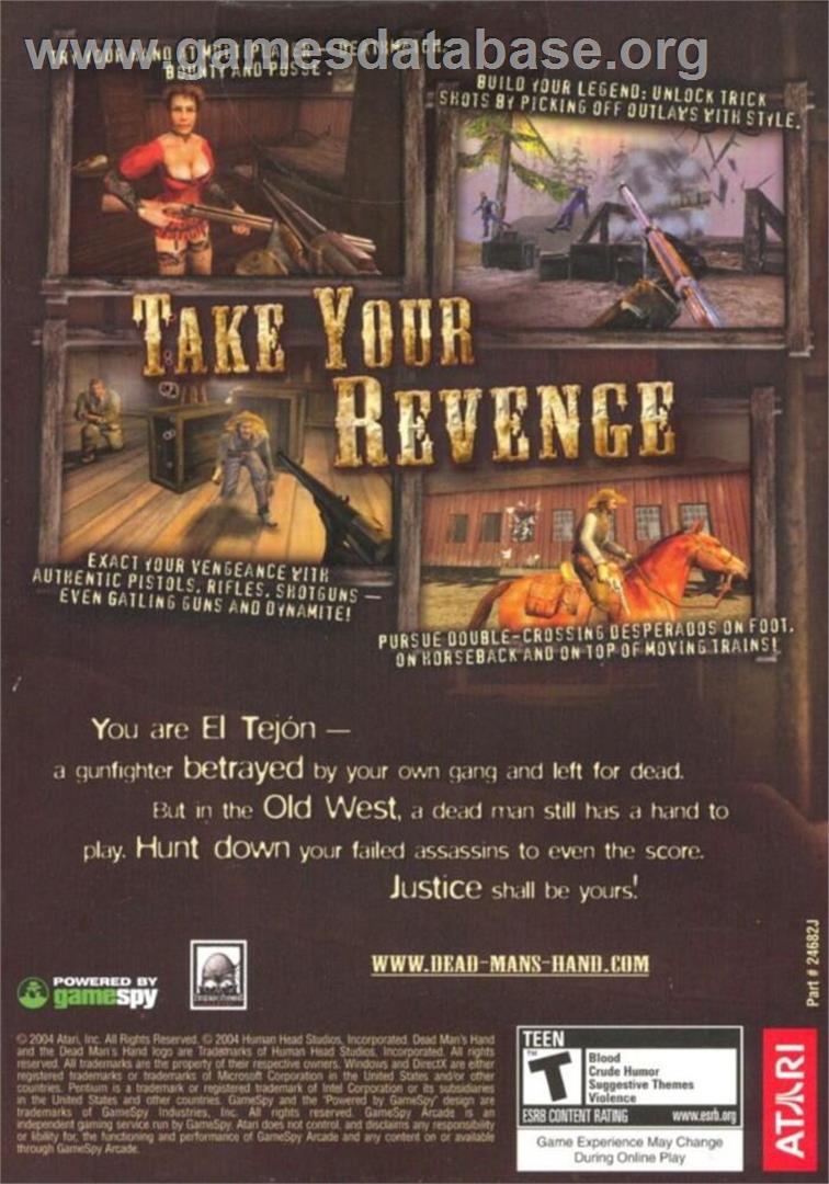 Dead Man's Hand - Microsoft Windows - Artwork - Box Back