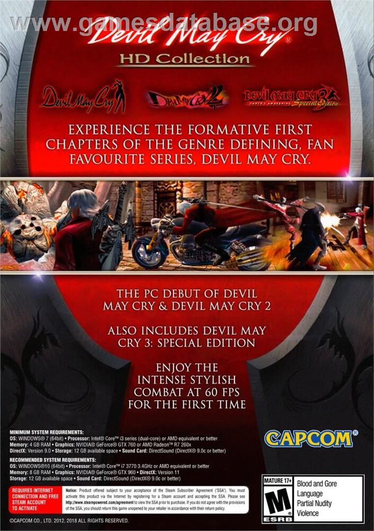 Devil May Cry - HD Collection - Microsoft Windows - Artwork - Box Back
