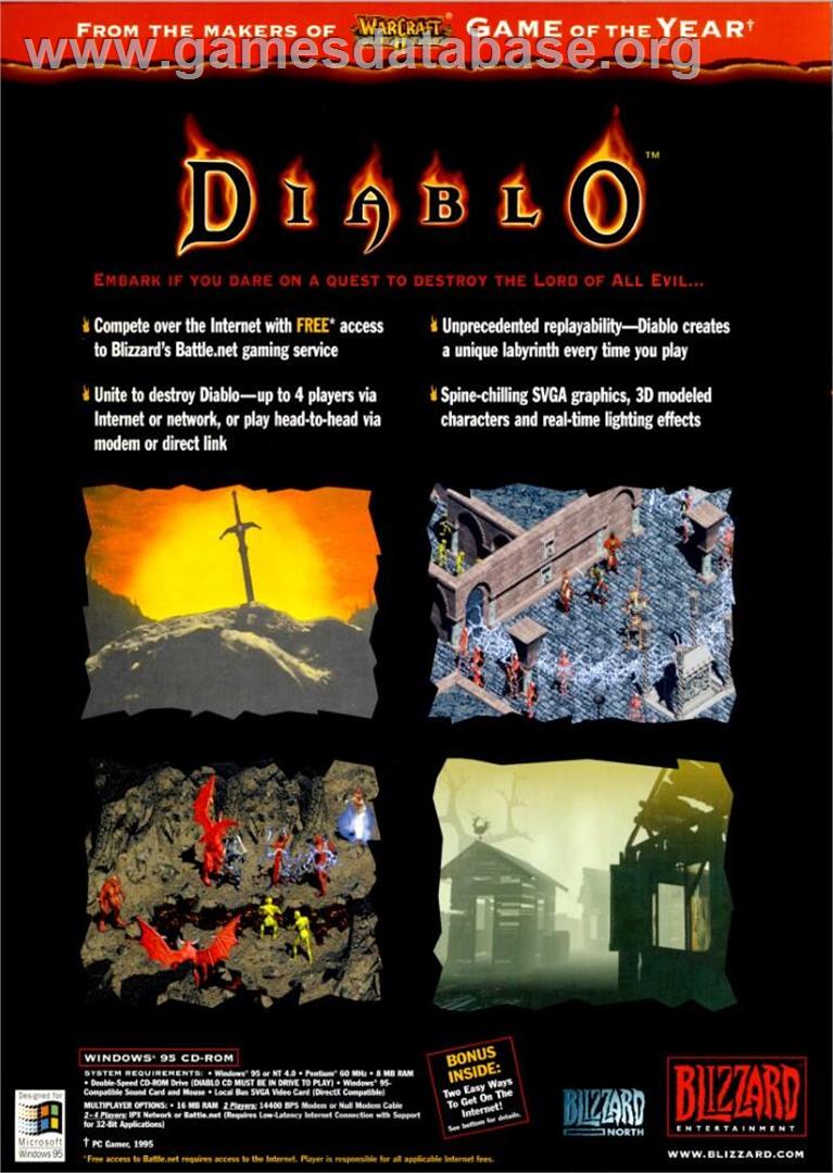Diablo - Microsoft Windows - Artwork - Box Back