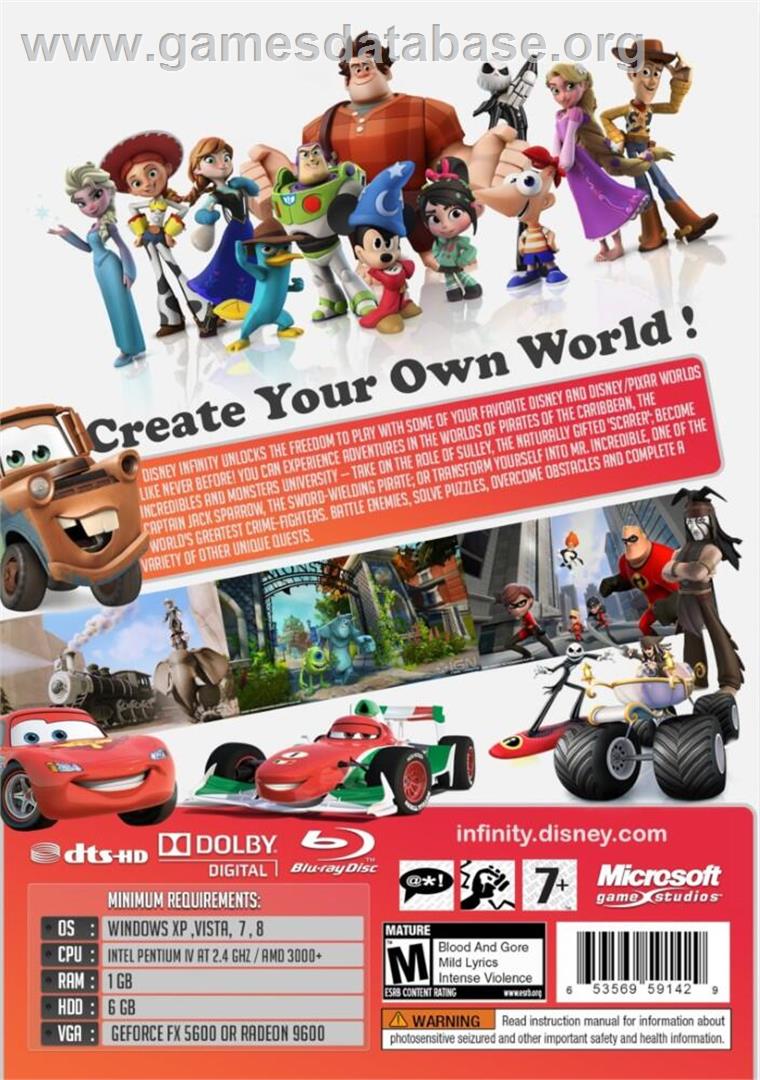 Disney Infinity - Microsoft Windows - Artwork - Box Back