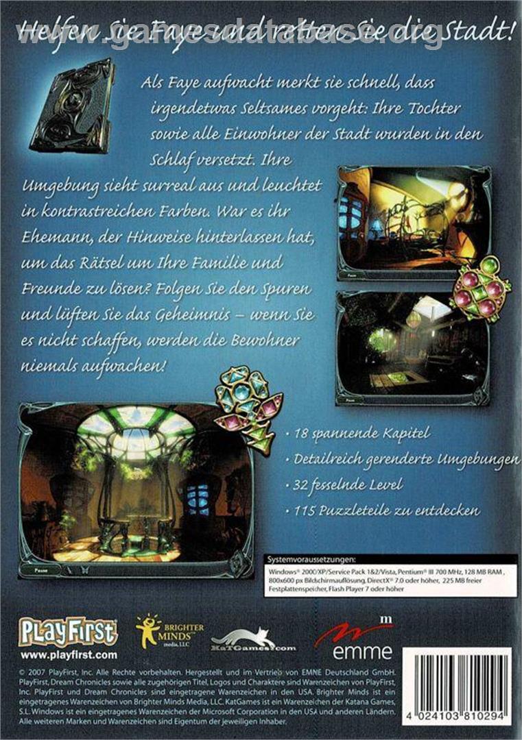 Dream Chronicles - Microsoft Windows - Artwork - Box Back