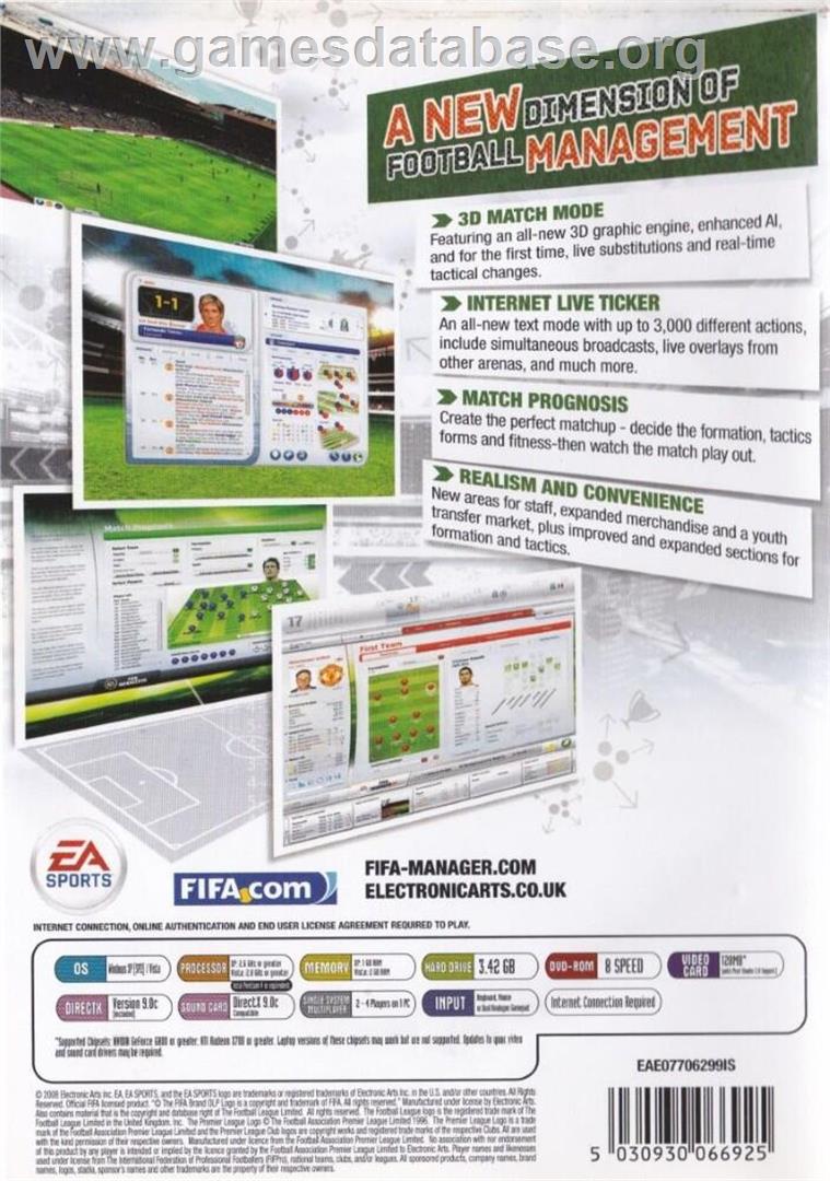 FIFA Manager 09 - Microsoft Windows - Artwork - Box Back