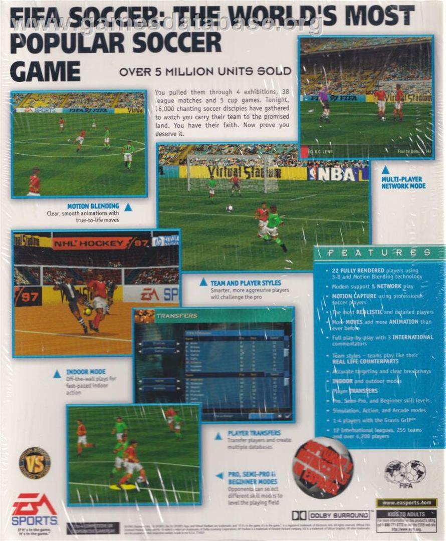 FIFA Soccer 97 - Microsoft Windows - Artwork - Box Back
