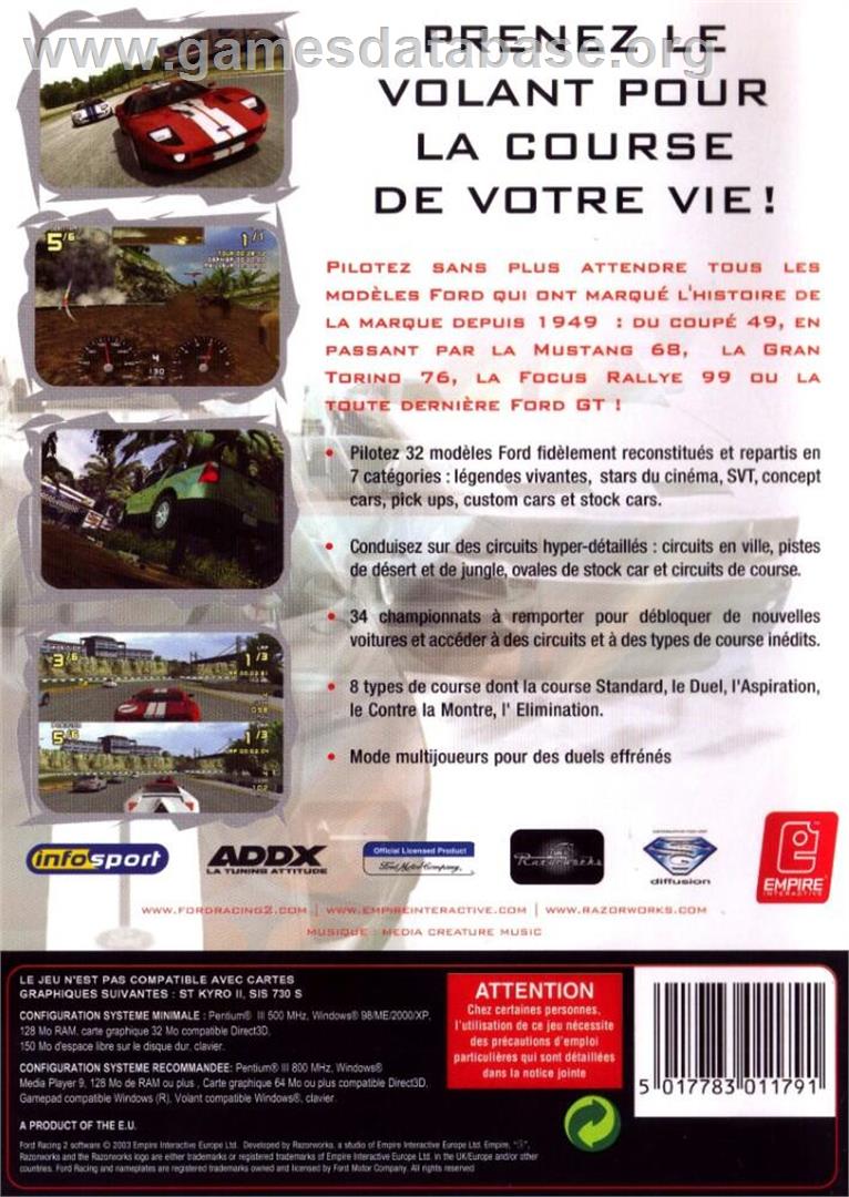Ford Racing 2 - Microsoft Windows - Artwork - Box Back