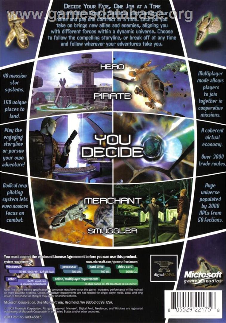 Freelancer - Microsoft Windows - Artwork - Box Back