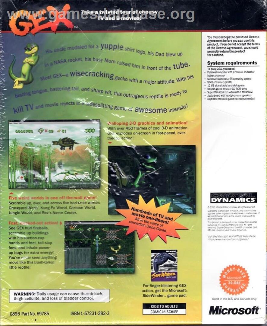 Gex - Microsoft Windows - Artwork - Box Back