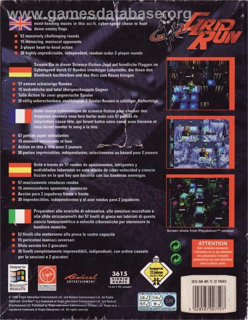 Grid Runner - Microsoft Windows - Artwork - Box Back