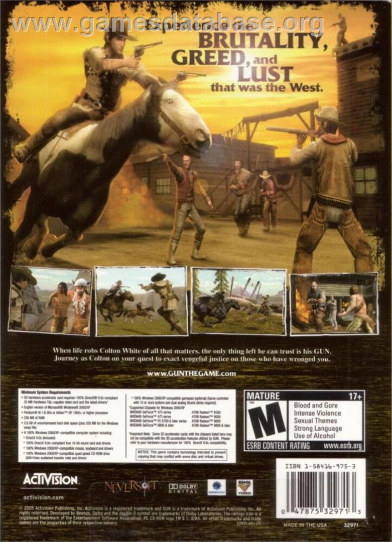 Gun - Microsoft Windows - Artwork - Box Back