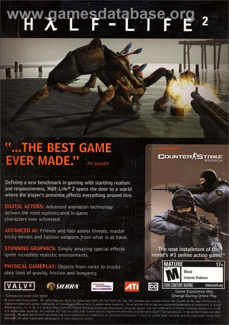 Half-Life 2 - Microsoft Windows - Artwork - Box Back
