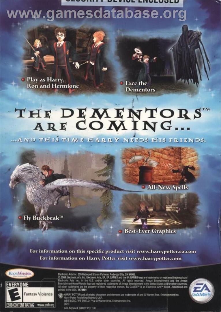 Harry Potter and the Prisoner of Azkaban - Microsoft Windows - Artwork - Box Back
