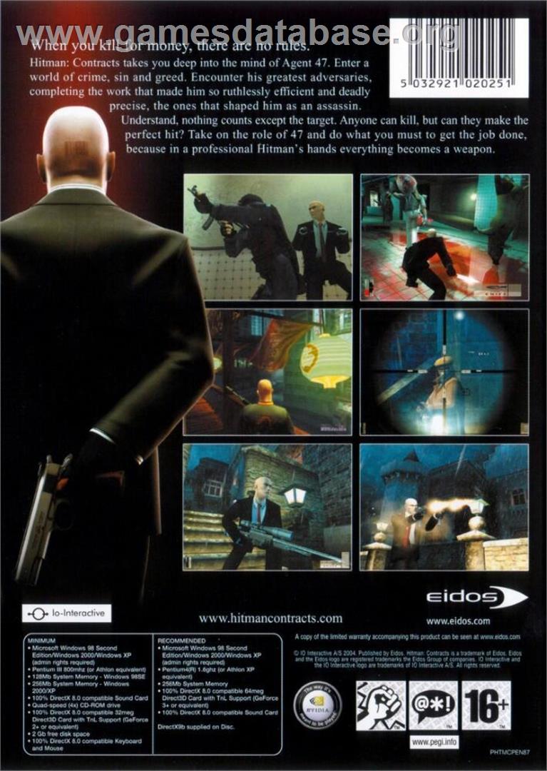 Hitman - Contracts - Microsoft Windows - Artwork - Box Back