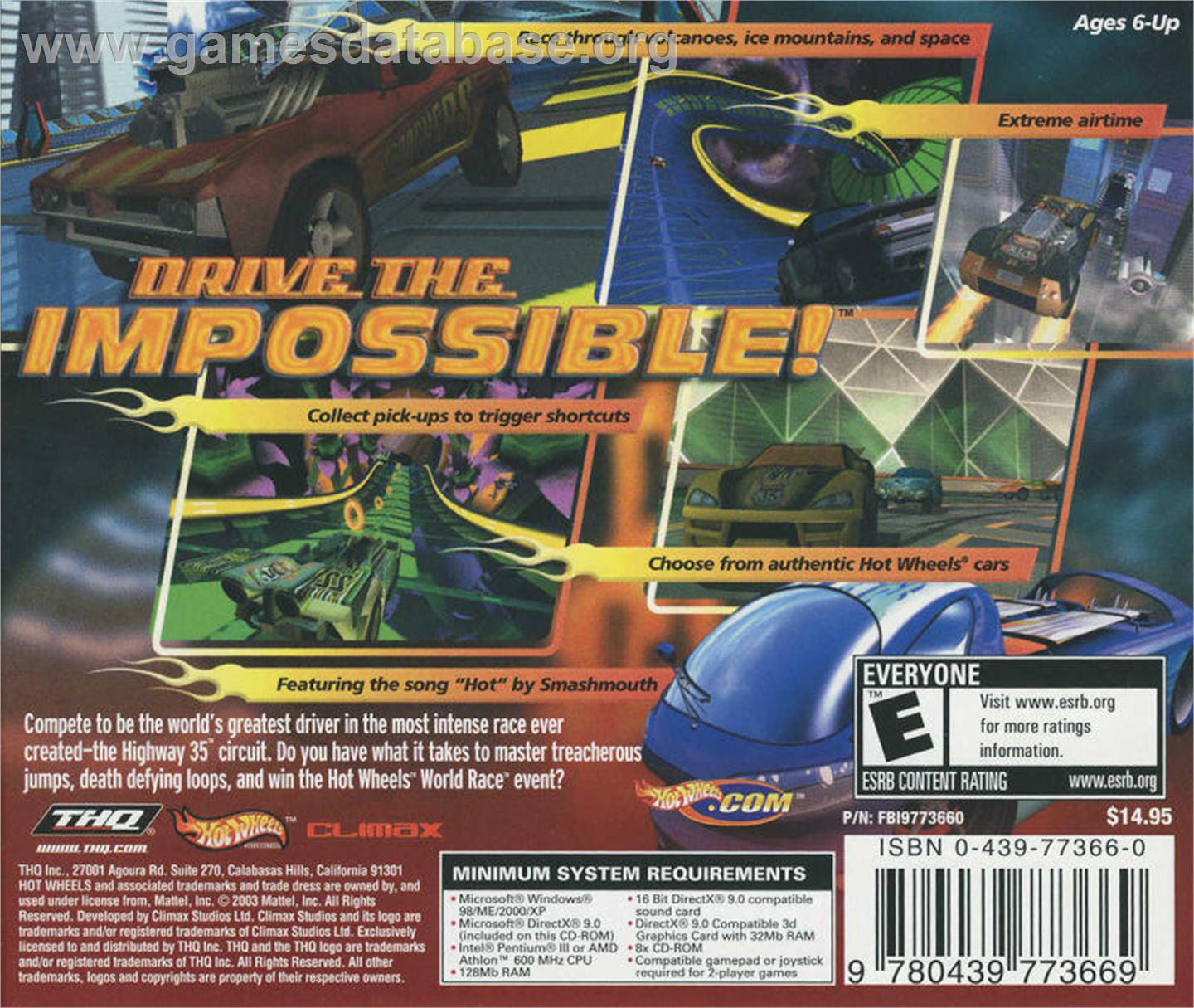 Hot Wheels - World Race - Microsoft Windows - Artwork - Box Back