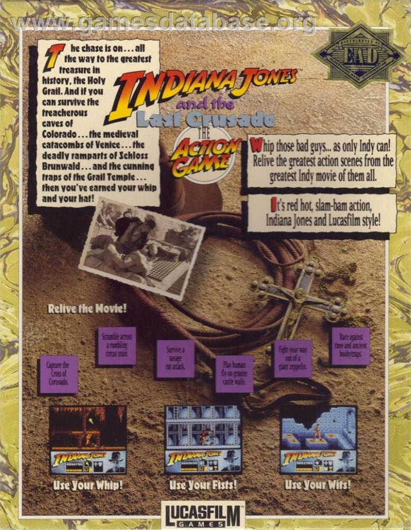 Indiana Jones and the Last Crusade - The Graphic Adventure - Microsoft Windows - Artwork - Box Back