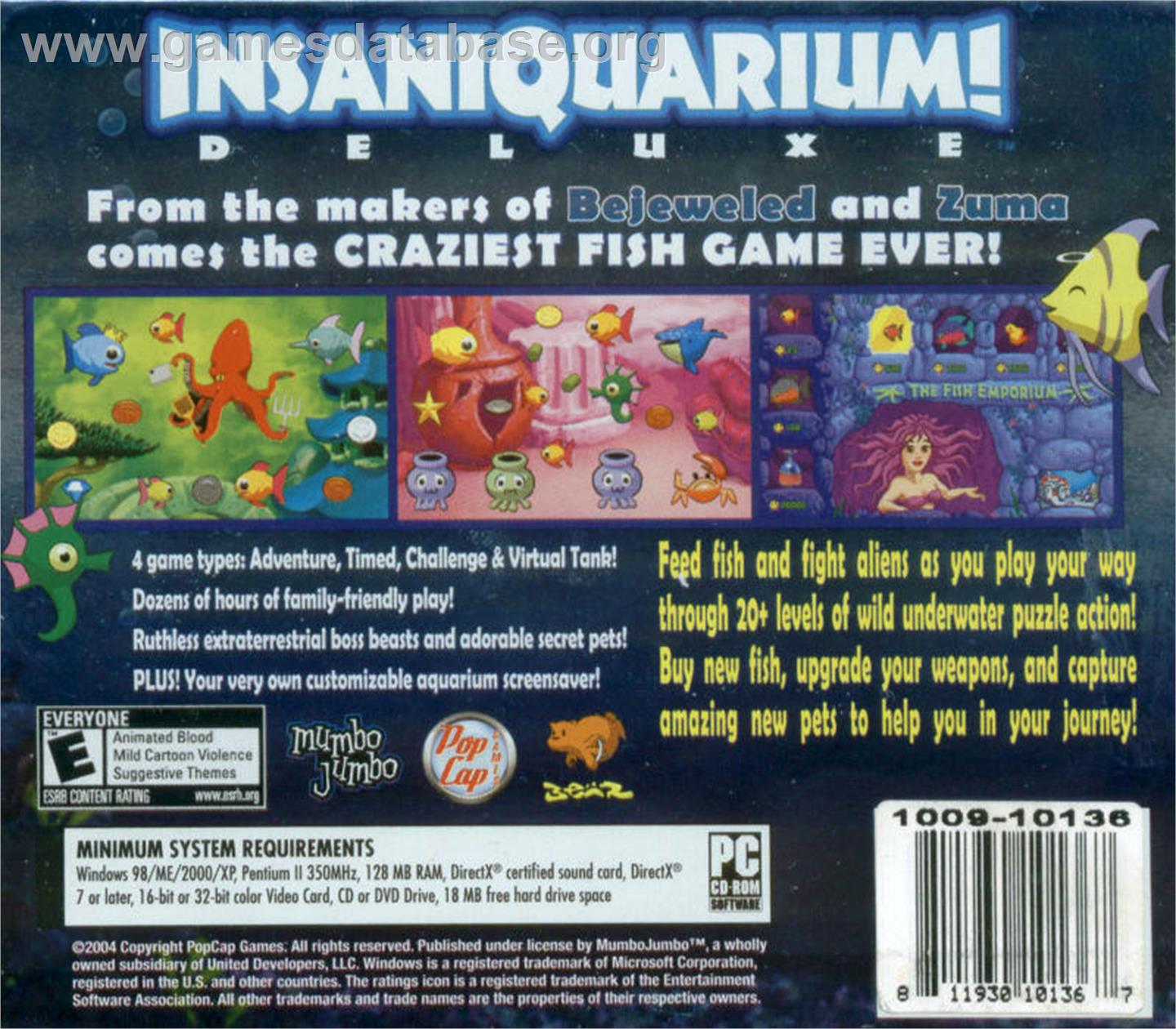 Insaniquarium! Deluxe - Microsoft Windows - Artwork - Box Back