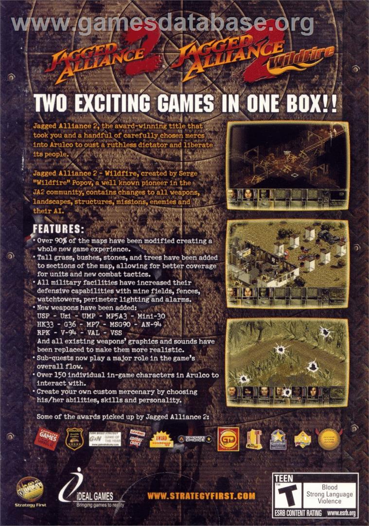 Jagged Alliance 2 - Wildfire - Microsoft Windows - Artwork - Box Back